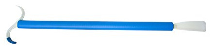 Pflegehome24® An- und Ausziehstab 61cm mit Schuhlöffel, blau - Anziehhilfe Anziehstock