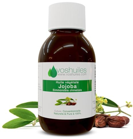 VOSHUILES - Huile Végétale de Jojoba COSMOS - Huile Végétale Cosmétique Naturelle pour Soin de la Peau- Cheveux et Massage - Hydratante et Nourrissante - 100ml