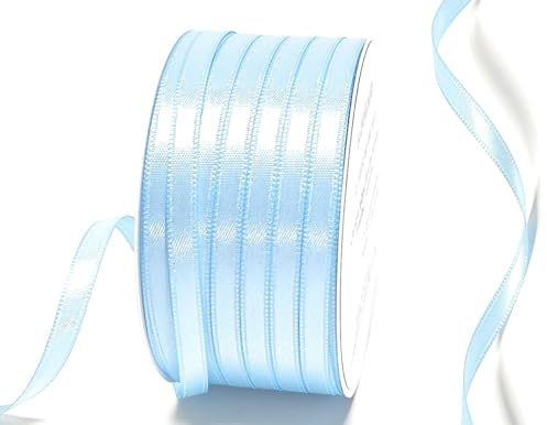 s.dekoda Satinband 50m x 6mm Hellblau Schleifenband Dekoband Satin