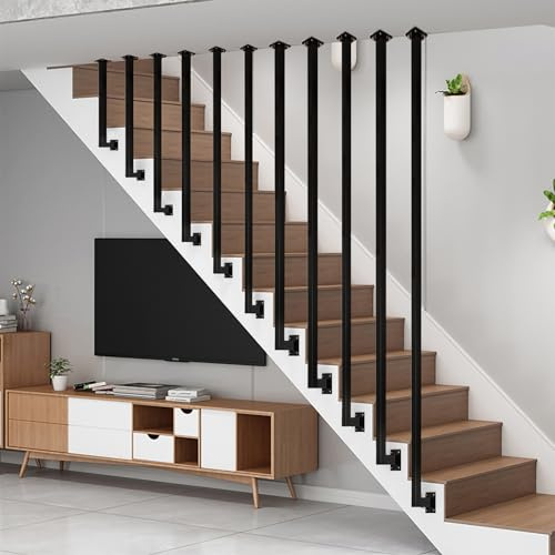 YUDE Ringhiera per Scale Interne, DIY Corrimano per Scale Interne Corrimano per Scale in Ferro Battuto Ringhiera per Scale a Forma di L per Soffitta, Interni Villa e Appartamento