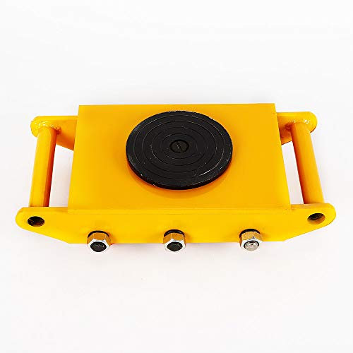 Begoniape Möbelroller Transportroller 8T Maximale Belastung, 6 Rollen Anzahl Stahlguss PU Rollbrett, 15.7 x 8.8 x 4.3inch Gelb Möbelheber Rollen für Den Transport von Großen