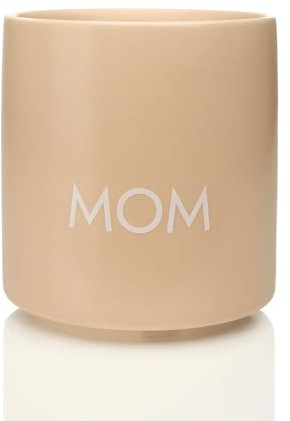 Giftandprint Tasse Beige Mom Ohne Henkel, Geschenke für Mama Muttertag Beste Mama Geschenk Tasse mit Spruch Kaffeebecher ohne Henkel minimalistische Kaffeebecher Keramik,250 ml