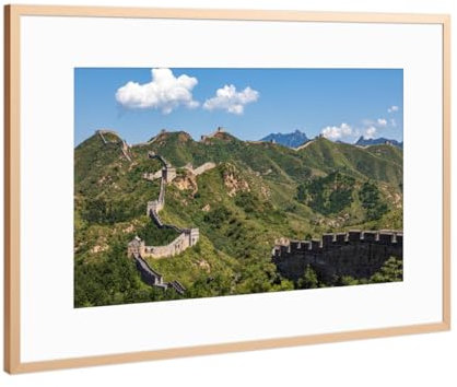artboxONE Poster mit Rahmen Kupfer 75x50 cm Chinas Mauer von Die Welt Tanzt Farben - gerahmtes Poster