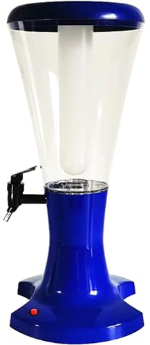 HSHTTKL Torre de Cerveza de 3L, Torre de Bebidas con Luces LED, Grifo y Dispensador de Torre de Cerveza con Tubo de Hielo Extraíble, Dispensador de Bebidas Azul