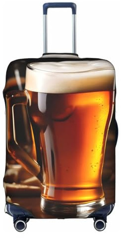 GaxfjRu Personalisierte Bier-Gepäckabdeckung, TSA-geprüft, Kofferabdeckungen für Gepäck, 71,1 cm, große Kofferhülle, Weiss/opulenter Garten, Small