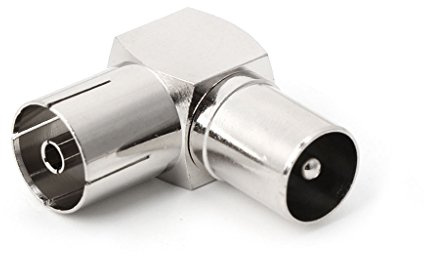 NOPOXA Adattatore per cavo antenna TV a 90° RF coassiale F femmina a spina maschio TV a presa femmina