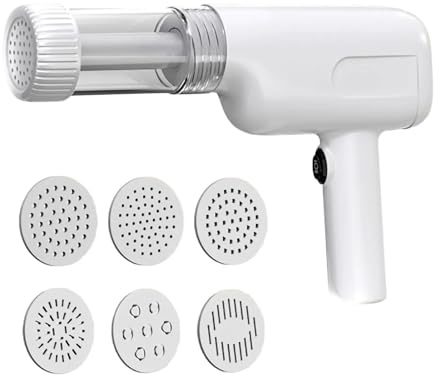 Nudelmaschine Hand Elektrisch, Spaghettieispresse Tragbar Weiß 1800mAh Mit 6 Modi, Aufladbar Pasta Machine Kitchen Aid Aufsatz für den Haushalt