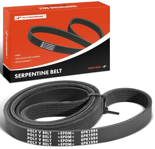 A-Premium Engine Serpentine Drive Belt Compatible with Ford, Chevrolet, GMC, Jeep, BMW, Cadillac, Lincoln, Mercury, Pontiac & Saturn Cars - F-100, Silverado, Explorer, Mustang, Sierra, Express & More