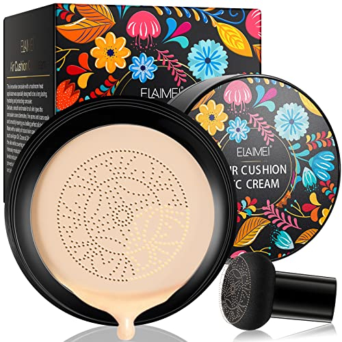 CC Creme BB, Pilzkopf Luftkissen Foundation Cover Concealer, Für Ein Makelloses Aussehen, Gleichmäßiger Aufhellen (Natürlich)