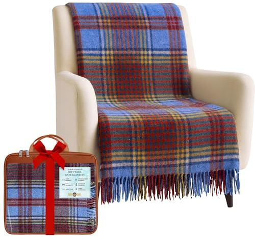 BRAW CLANS TARTANS Soft Wool Tartan knee blanket lap throw - lap blanket for sofa with Fringed Edges - Compact Travel essentials & Car seat throw - Anderson plaid
