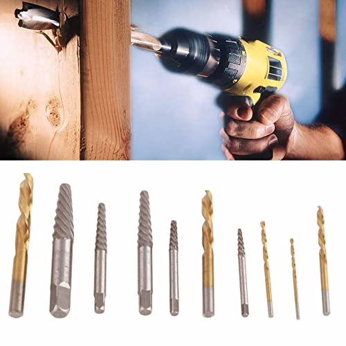 10-Pack Damaged Screw Remover Set with Left-Hand Cobalt Drill Bits & Storage Case for Stripped Screws Extraction Tool Kit