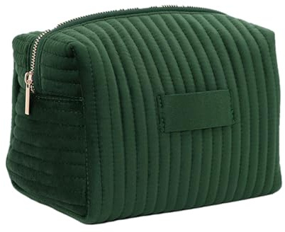 Samt-Kosmetiktasche, Make-up-Tasche - Kosmetik-Organizer für Make-up-Pinsel - Reise Kosmetiktasche mit großer Kapazität für den täglichen Gebrauch, Toilettenzubehör, grün, riferimento alla