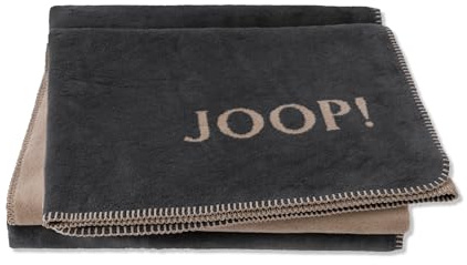 Joop! Wohndecken Uni-Doubleface Anthrazit-Karamell