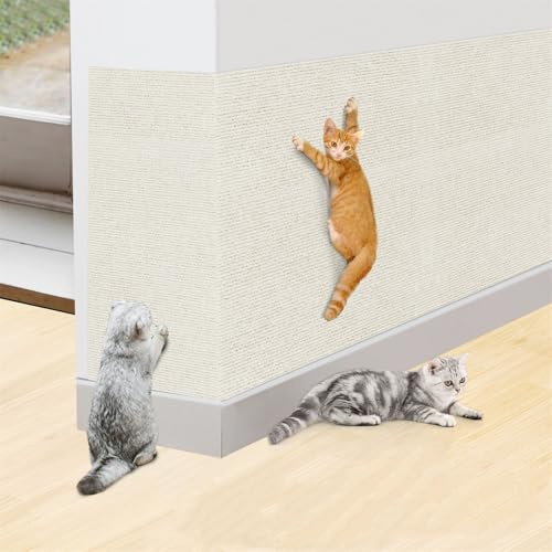 Katzen Kratzmatte, Anti-Kratz Möbelschutz, Selbstklebend Kratzmatte, Kratzfestes Sofa Schutz, Wiederverwendbar Kratzteppich für Möbel, Couch, Wand, Tür (Weiß, 30 x 100 cm)