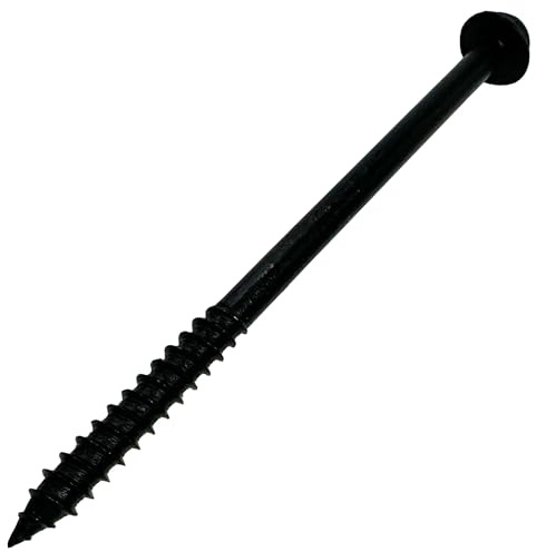 (10) 3/8” X 6” Black Hex Head Lag Wood Screws, Heavy Duty lag Bolts for Timber, Tree Houses, Fences by BRAUNY BOY HARDWARE -Qty 10