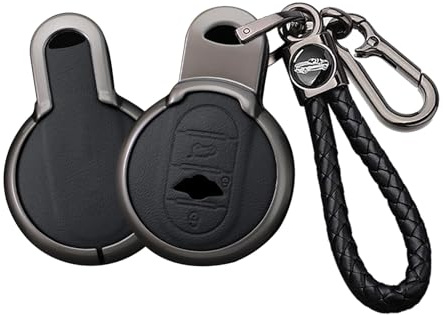 HIBEYO keyless Autoschlüssel Hülle kompatibel mit BMW Mini Coopers ONE JCW F56 F55 F54 F57 F60 R55 R56 R57 R58 R59 R60 S Roadster Schlüsselgehäuse Schutzhülle Fernschlüsselhülle-3Tasten Schwarz