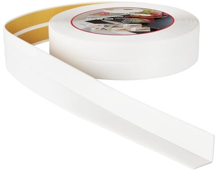 ProfiPVC Weichsockelleiste selbstklebend aus PVC 30x30mm 5m Weiß | weiche Abschlussleiste aus Kunststoff für Küche und Badezimmer, flexible Knickleiste, Bodenleiste Sockelleiste aus PVC