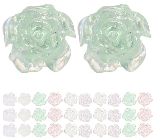 SAFIGLE 60 Piezas Flores para Uñas Pequeños Adornos en Forma de Flor para Decorar Uñas de Mujeres y Niñas Accesorios de Flores para Manicura DIY
