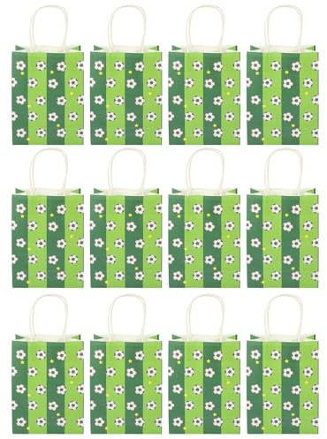 VICASKY 12 Stück Fußball Partytüten aus Leichtem Papier Reißfest 15X8X21cm Papiertüten für Süßigkeiten und Snacks für Kindergeburtstag und Familienfeiern