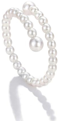 Morfetto Silver Plated Adjustable Rings for Women Pearl
