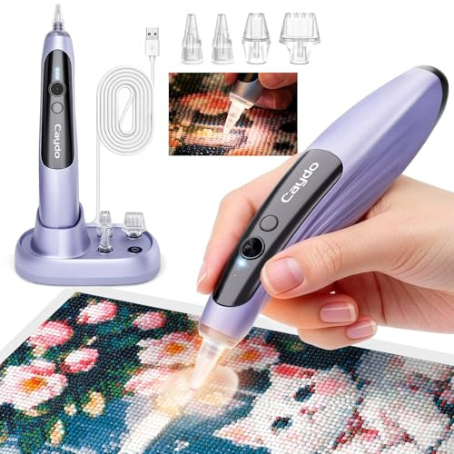 Caydo Elektrischer Diamond Painting Stift mit Licht für Erwachsene