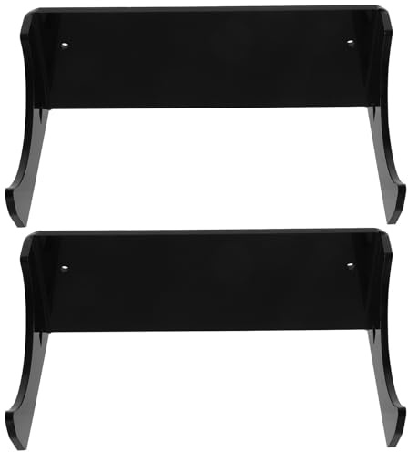 GALPADA Porta Mattarello Facile Accesso 2 Pezzi da Muro in Acrilico Nero e Decorazione Funzionale Appendiscope Orizzontale Moderno per Cucina