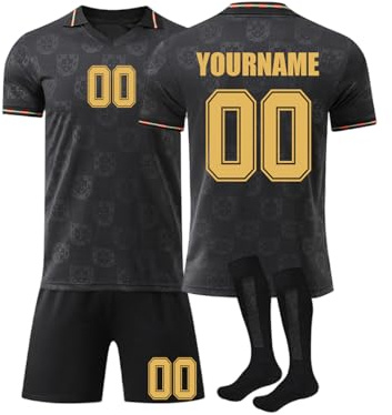 Coupe Monde 2026 Maillot Football Personnalisé avec Nom Nombre, 2026 Domicile/Extérieur Ensemble Foot Entraînement T-Shirt Short et Chaussettes Respirant pour Garçon et Homme,Cadeau Garcon
