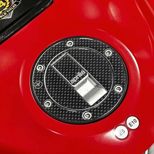 LABELBIKE 3D Motorrad Tankdeckelaufkleber, 6 Löcher kompatibel mit Aprilia | Harzschutz, Kratzfestigkeit, Dekoration, Carbon