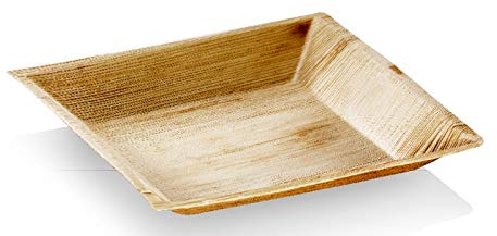 100 Assiettes carrées 18 cm en palmier 100% biodégradables