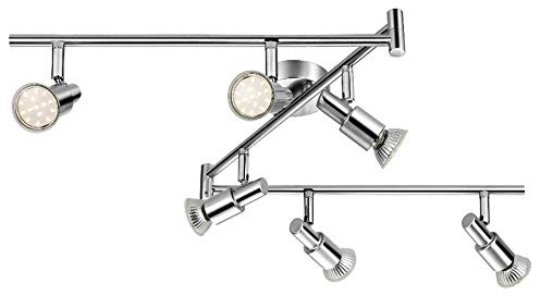 IMPTS LED Deckenleuchte Deckenlampe 6-flammig | Dreh- und schwenkbar 3W GU10 230V IP20 Metall Warmweiß, für Küche Wohnzimmer Schlafzimmer