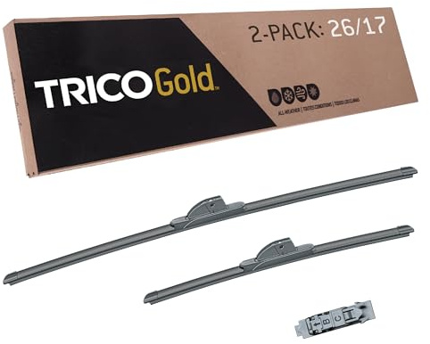 TRICO Gold™ (18-2617) 26 & 17 Inch Pack of 2 Automotive Replacement Windshield Wiper Blades for My Car Super Premium All Weather Beam Blade for Select Vehicle Models