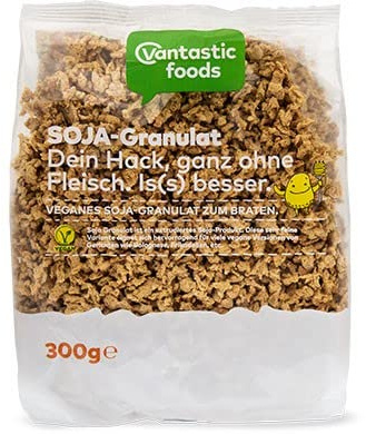 Vantastic foods SOJA GRANULAT Fleischersatz Sojafleisch, 300g - Soja Hackfleisch - Granulat aus Soja - Fleischalternative