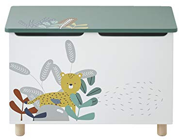 VERTBAUDET Coffre à jouets Jungle Paradise BLANC/VERT TU