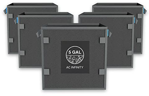 AC Infinity Stofftöpfe quadratisch 18,9 Liter – 5er-Pack Wiederverwendbare