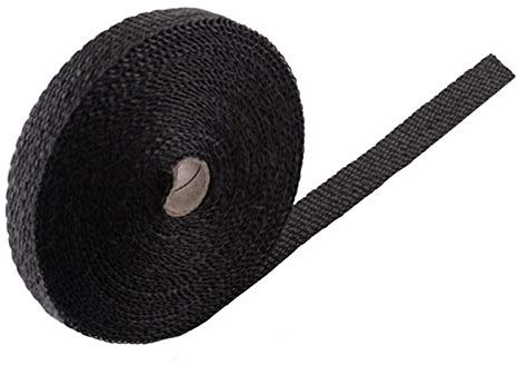 GSXLZ Hitzeschutzband 5m / 10m Motorrad Auspuff Header Rohr Wärme Wickelband Fiberglas Hitzeschild Wärmeschutz Auspuffrohr Insulat Schwarz Weiß 312 (Color : Black 5M)