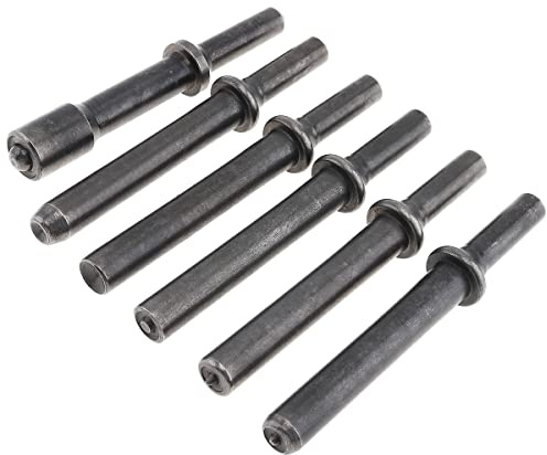 ChgImposs 6pcs Hard 45# Steel Solid Air Rivet Impact Head Support Pneumatic Tool for Drilling/Rusting Removal