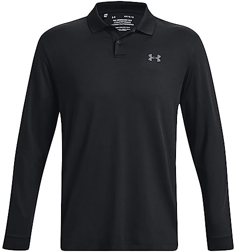 Under Armour Herren Performance Polo 3.0 Langarm, (001) Schwarz/Pitch Gray, 44