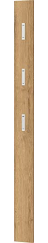 Germania Coat rack panel 3348-551 with three fold-out coat hooks made of metal, resistant surface coating, in oak, 15 x 170 x 4 cm (WxHxD)