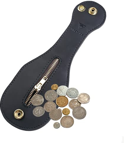 VIPERADE PJ1 EDC Porte-Monnaie en Cuir pour Ceinture, Portefeuille, Petit Sac à Monnaie pour Homme, Petites Pièces - Noir