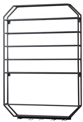 Weinregal Wand mit Weinglashalter Flaschenregal Schmal Wine Rack Barschrank Bar Regal Getränkeregal Weinregal Klein Flaschenaufbewahrung Mehrzweckregal aus Metall für Bartheke Wohnzimmer Küche ( Color