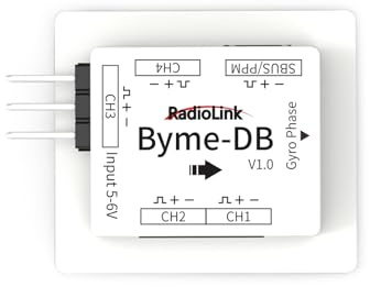 Radiolink - Byme-DB Flugsteuerung und Stabilisator mit 3D-Gyro für Delta-Flügel, Papierflugzeuge, J10, SU27, F22 und mehr - außergewöhnliche Stabilität und Leistung