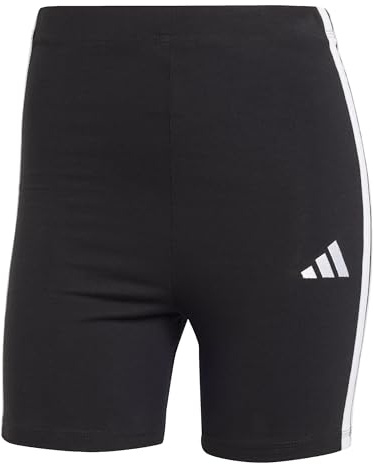 adidas Mujer Essentials 3-Stripes High Waisted Biker Tights, Black/White, XL
