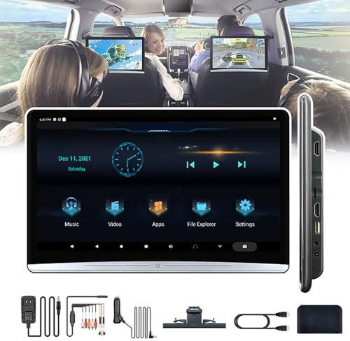 Lettore Video Poggiatesta Auto 10.6''/11.3''/12.4''/13.3'', Monitor Poggiatesta Auto Touch Screen, Schermo Mirroring Wireless, Video 4K, Processore 2+32G - 8 Core, Video Auto Per Android 10.0,11.3in