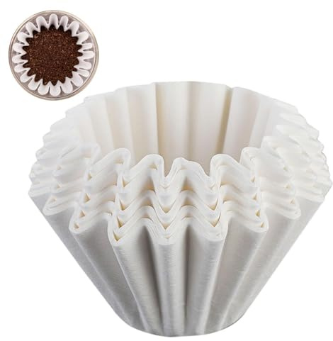 50 filtros de café con forma de pastel para porciones individuales, uso de papel de filtro de café con filtros de taza reutilizables para 1 – 4 tazas de cafeteras