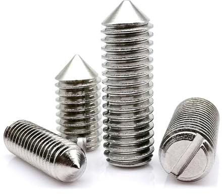 5-10pcs Stainless Steel Slotted Head Cone Point Grub Set Screw M1.6 M2 M2.5 M3 M4 M5 M6 M8 M10 Headless Grub Bolt Cone Point For Door Handles, Home Repairs & Fixtures(10pcs M6x2.5mm)