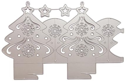 3D Weihnachtsanhänger Stanzschablonen Bastelset mit Engel, Schneeflocken, Blumen und Weihnachtsstern Metall Prägeschablonen für kreative Ideen zu Weihnachten