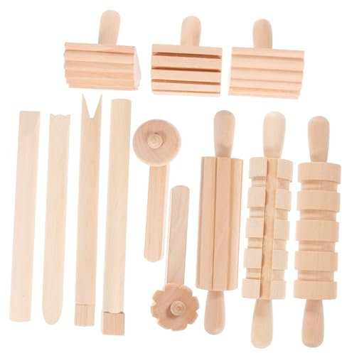 NUOBESTY 12stücke Teiliges Tonwerkzeuge Tonwalzen Mit Verschiedenen Mustern Für Junge Mädchen Und DIY Tonmodellierung Sicher Und Langlebig Für Knetroller Und Keramikgestaltung