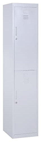 Vinsetto Armoire métallique avec 2 Compartiments, Armoire de Rangement verrouillable avec 2 clés, 4 étagères, 38 x 46 x 180 cm, Gris