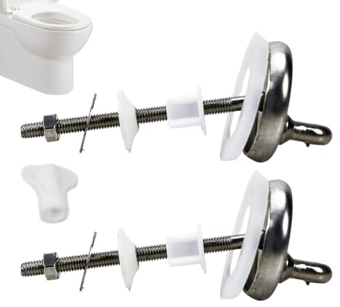 Coperchio WC di ricambio, coperchio WC in acciaio, cerniera per sedile del water, kit di riparazione – Top montato di installazione per casa, luoghi pubblici, hotel, scuole