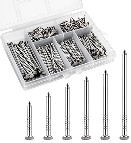 Assortiment de 480 clous en acier inoxydable 304 pour accrocher des photos, clous muraux, 6 tailles